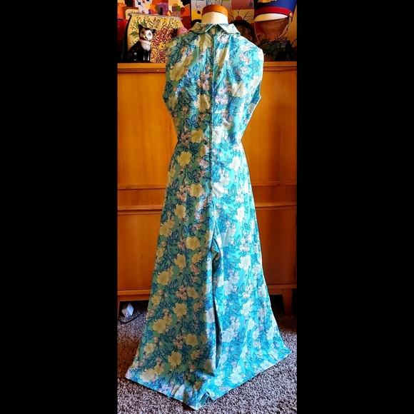 Vintage 60s Handmade Palazzo Empire Jumpsuit - Picture 3 of 9